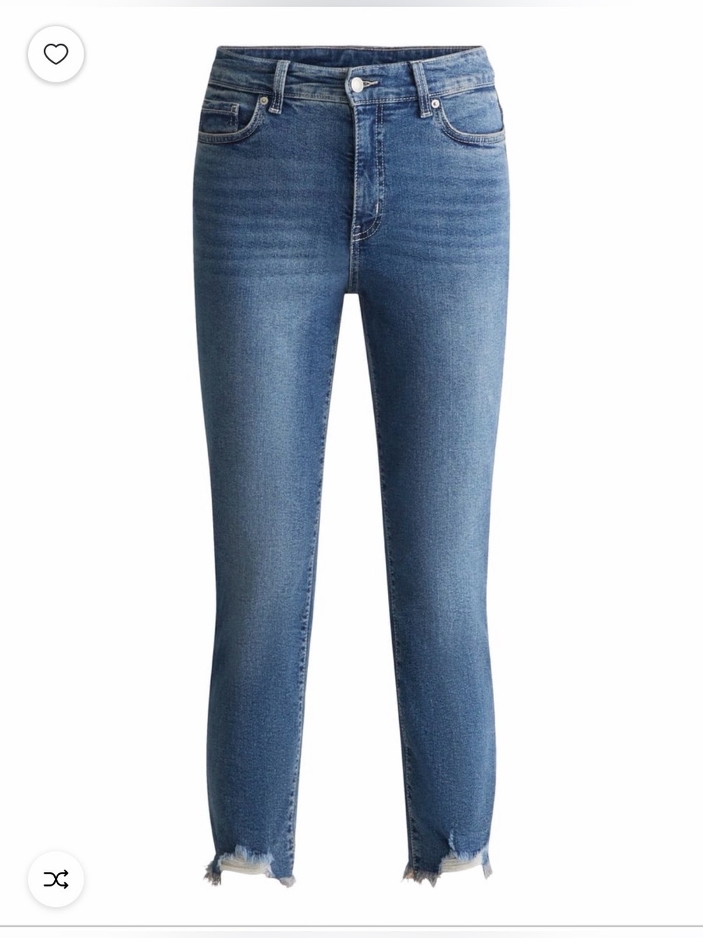 Women’s High Rise Leg Destructed Hem Denim Jeans Size 6 Time and Tru